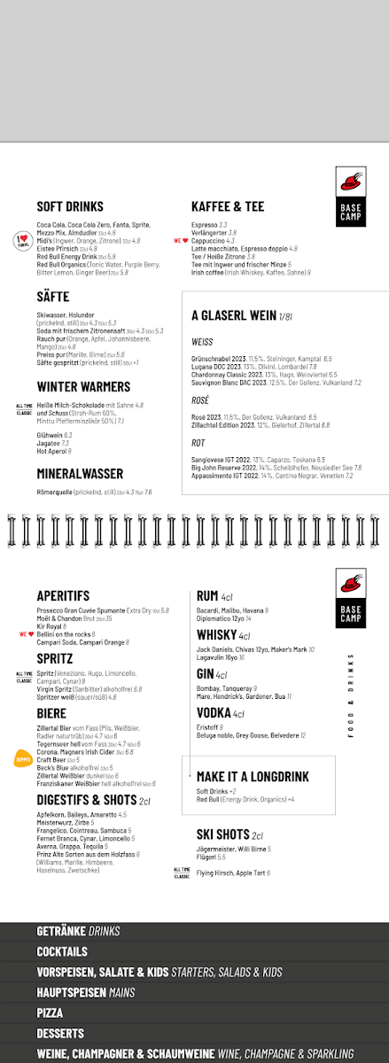 Menu Basecamp Gerlos · Restaurant · Pizzeria · Bar-6