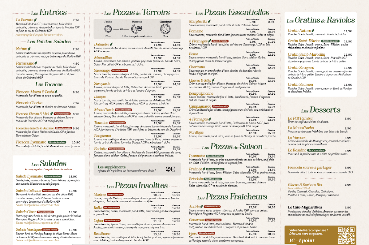 Menu Basilic & Co - Pizzas De Terroirs - Massy-1