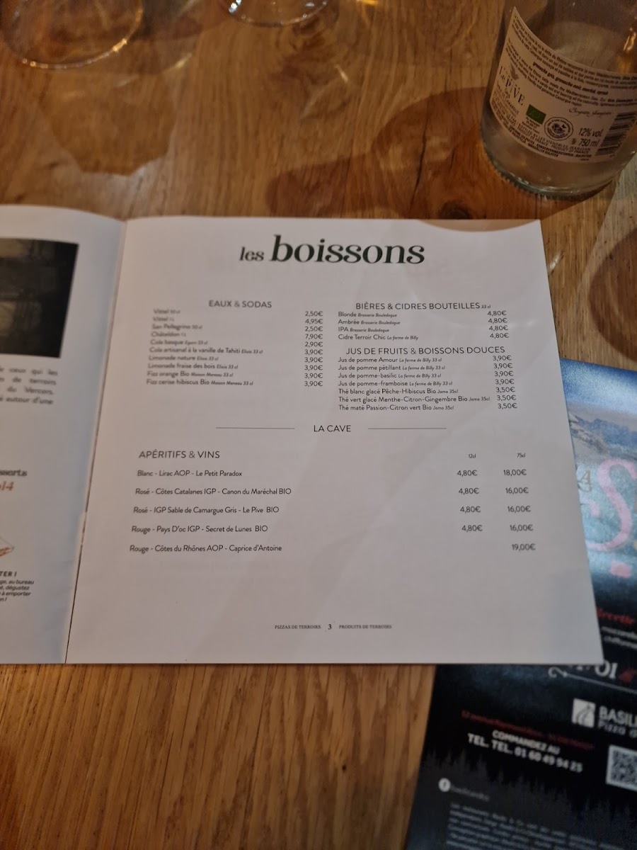 Menu Basilic & Co - Pizzas De Terroirs - Massy-9