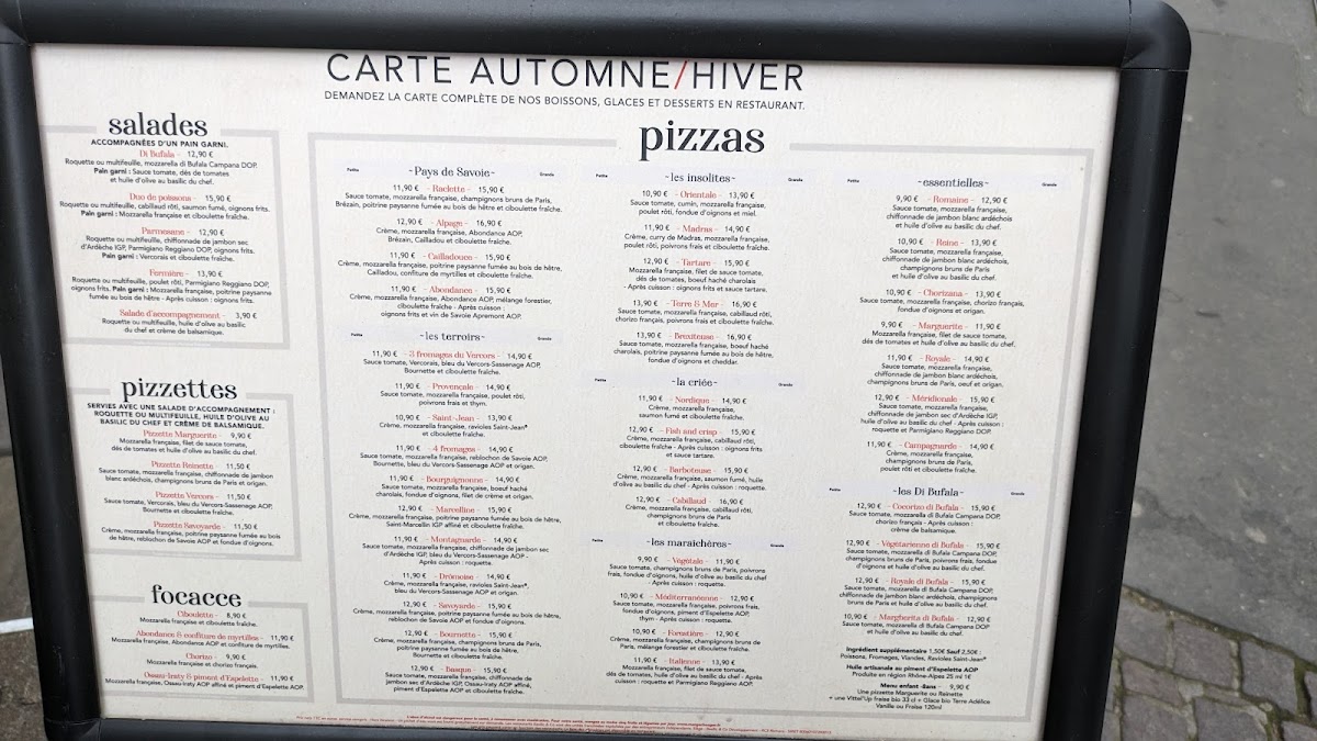 Menu Basilic & Co - Pizzas De Terroirs - Nantes Château-5