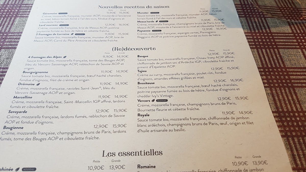 Menu Basilic & Co - Pizzas De Terroirs - Nantes Château-8