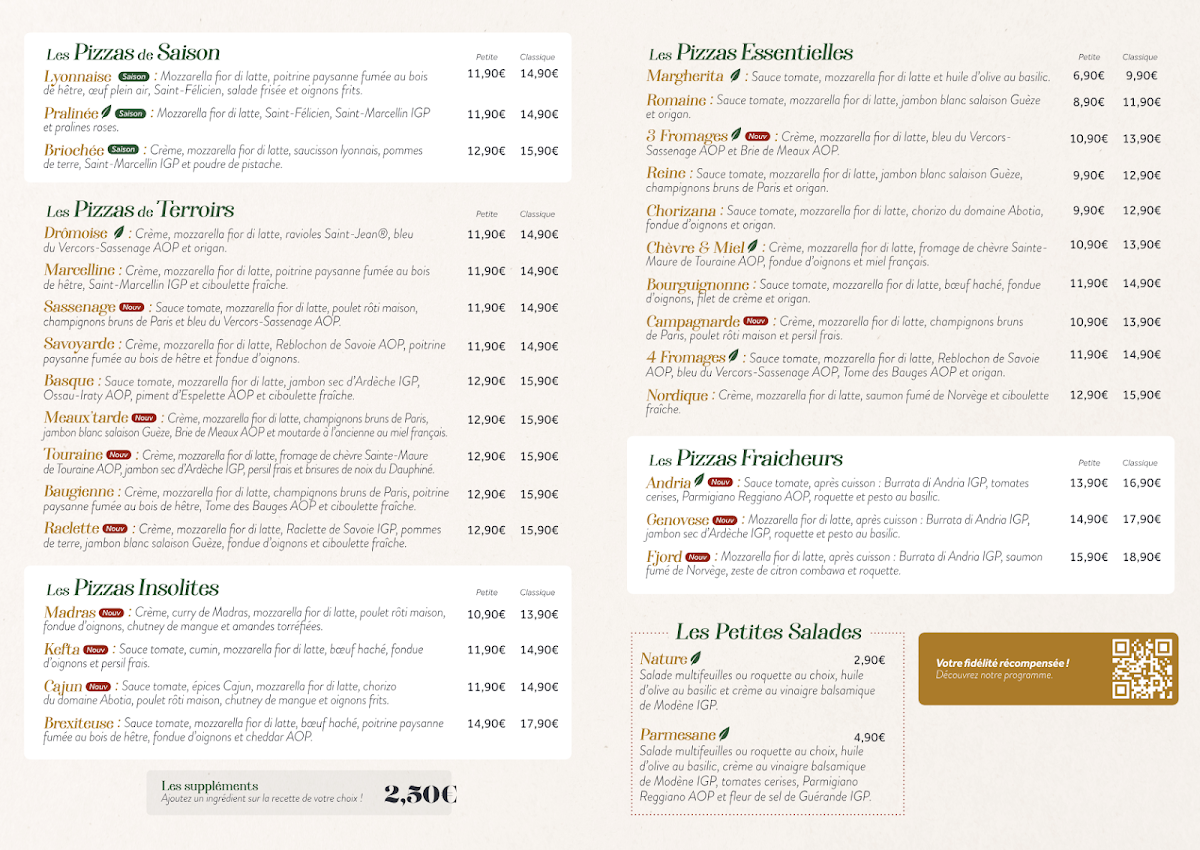 Menu Basilic & Co - Pizzas De Terroirs - Périgueux-1