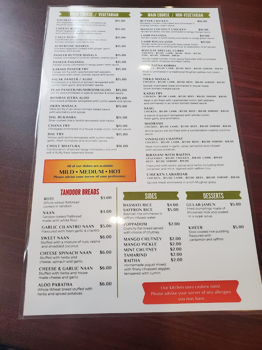 Menu Bay Leaf Indian Fusion-Cranbrook-3