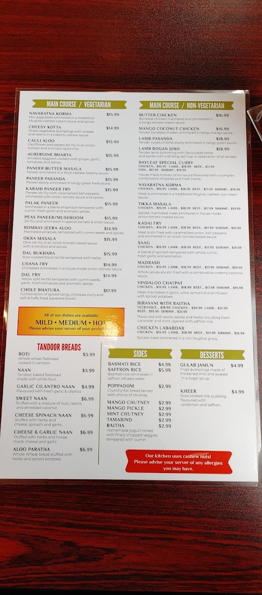 Menu Bay Leaf Indian Fusion-Cranbrook-4