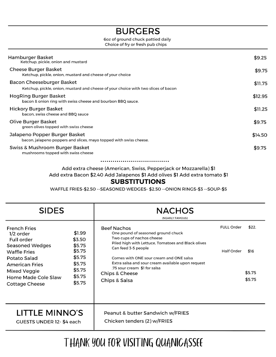 Menu Bay Shore Bar And Grill-1