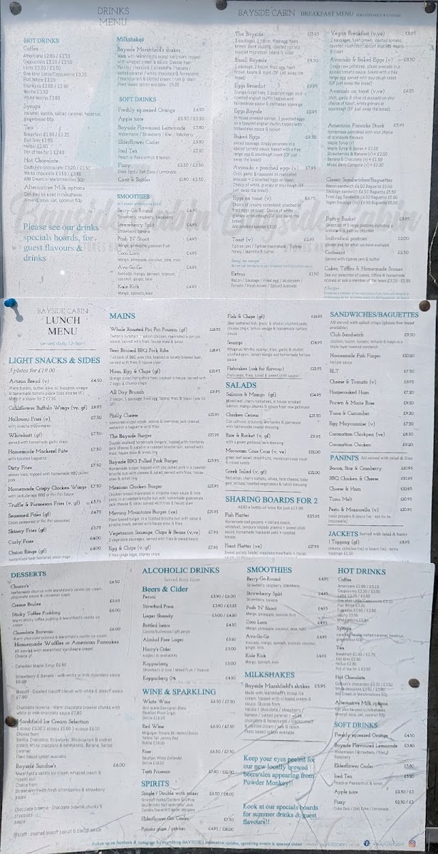 Menu Bayside Cabin-4