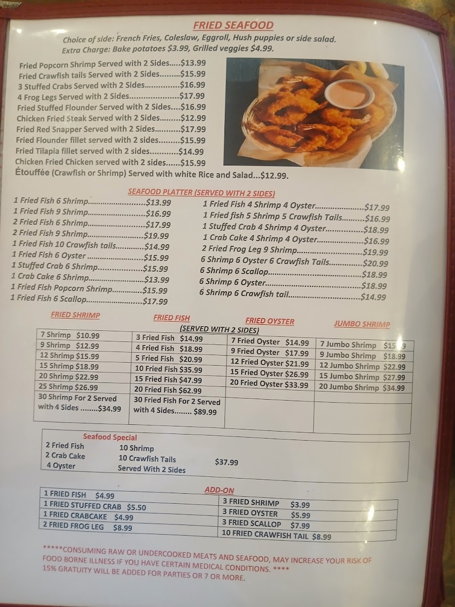 Menu Baytown Seafood Restaurant-1