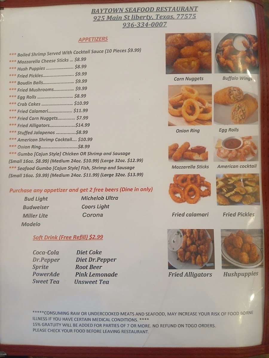 Menu Baytown Seafood Restaurant-2
