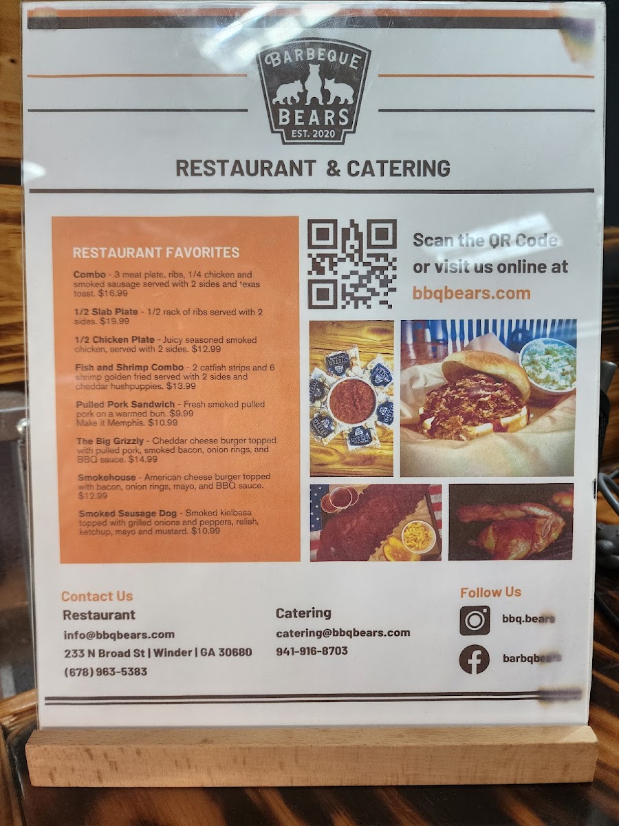 Menu Bbq Bears Restaurant & Catering-2