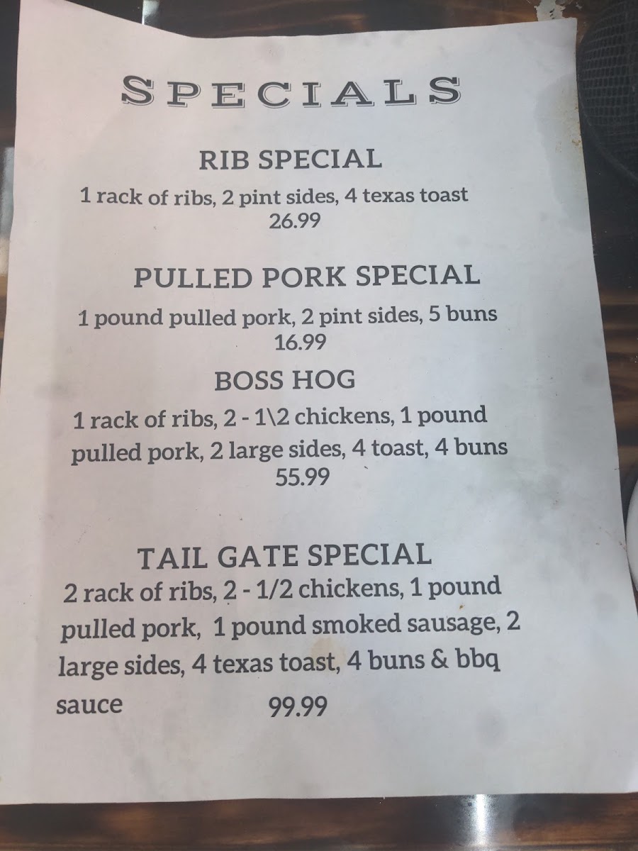 Menu Bbq Bears Restaurant & Catering-5