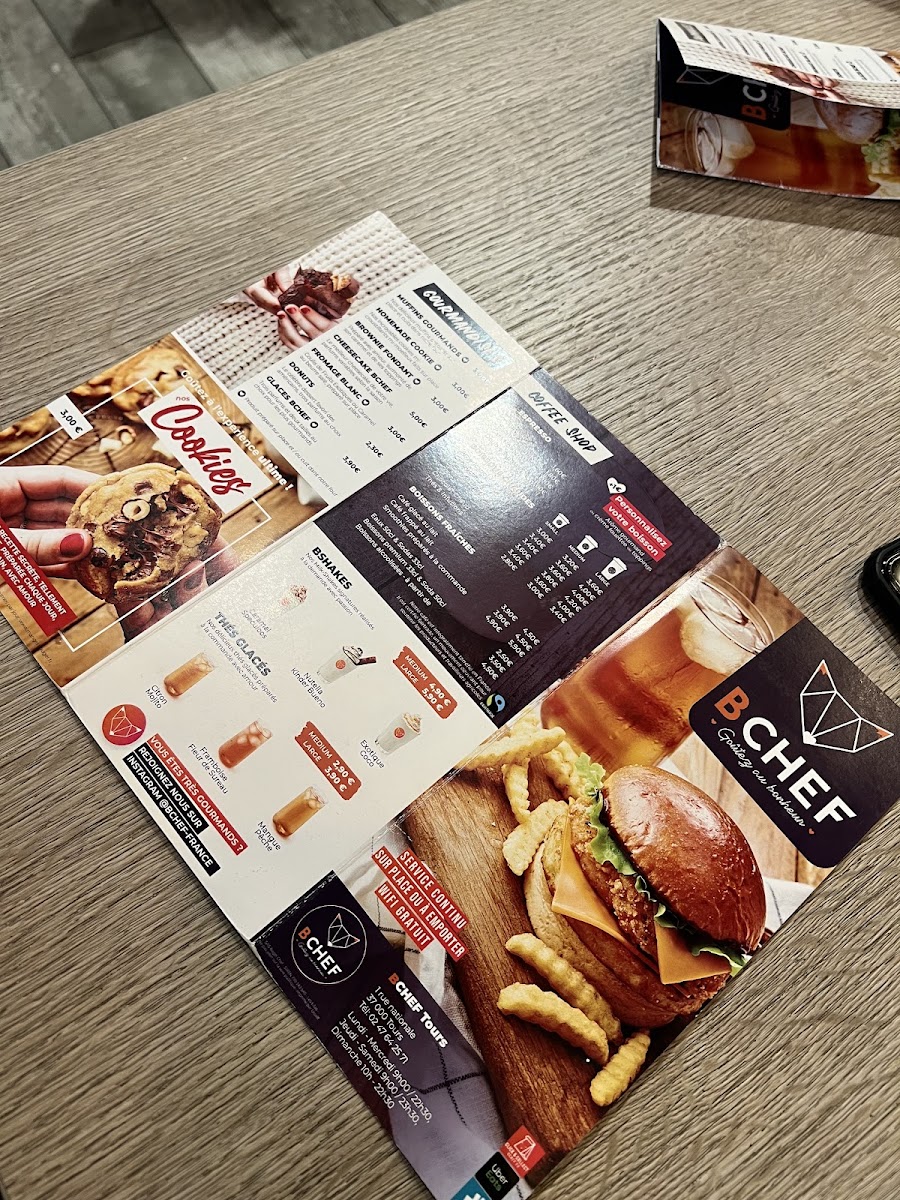 Menu Bchef Burgers - Tours-10