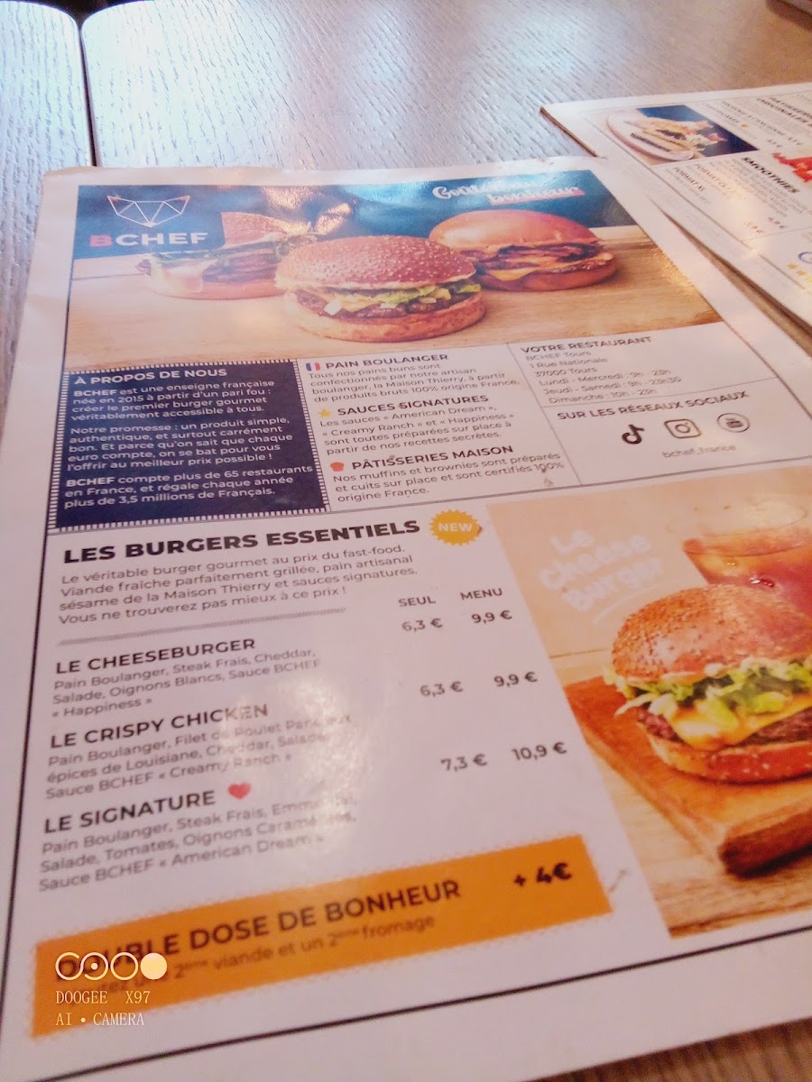 Menu Bchef Burgers - Tours-4