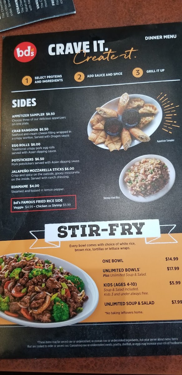 Menu Bd's Mongolian Grill-9
