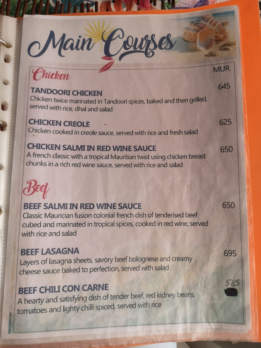 Menu Beach Hut - Trou Aux Biches-3