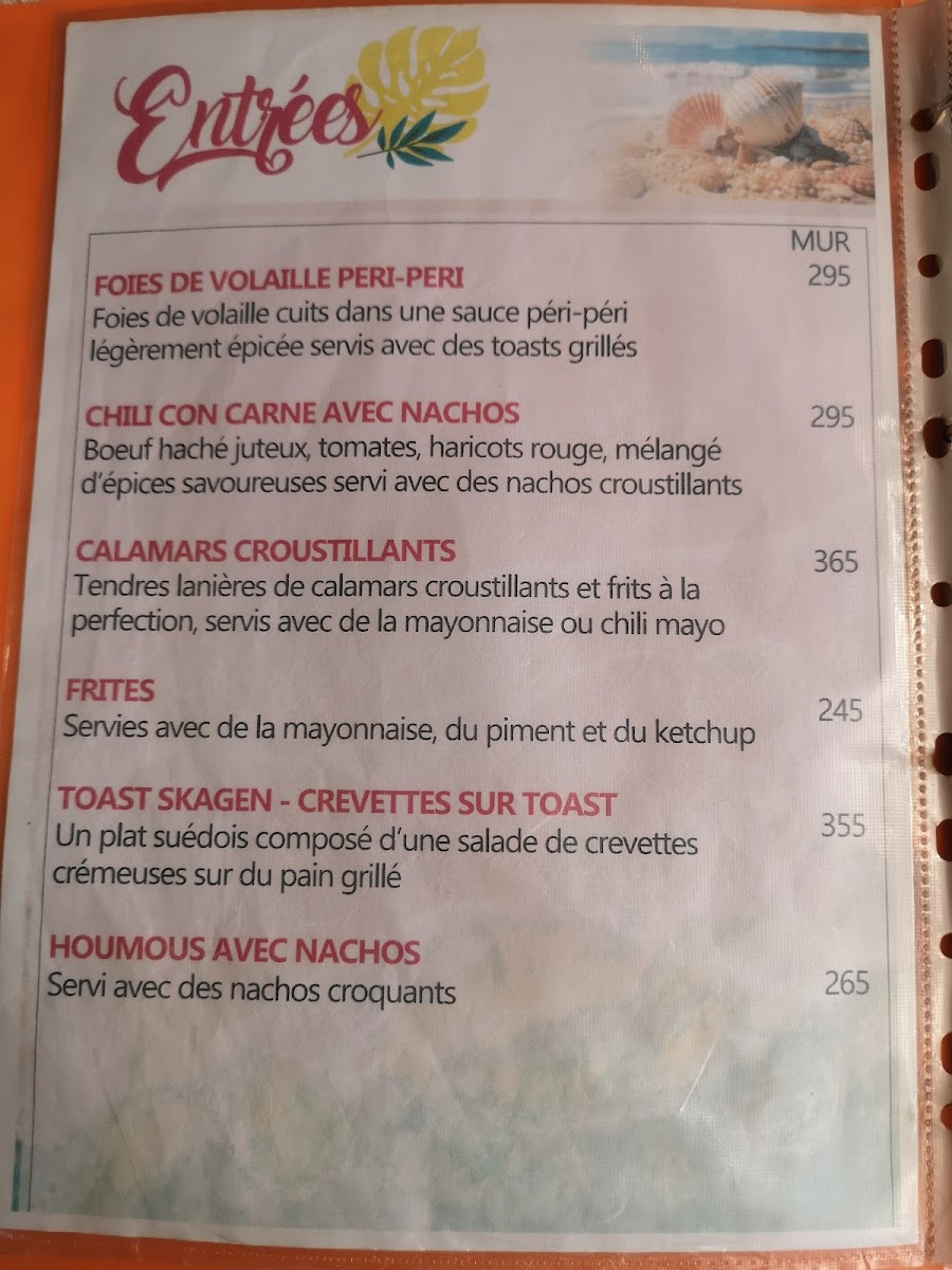 Menu Beach Hut - Trou Aux Biches-5