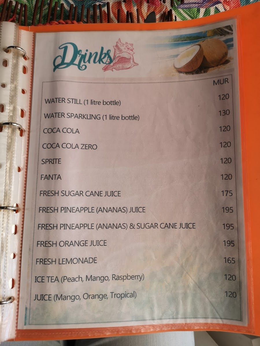 Menu Beach Hut - Trou Aux Biches-9