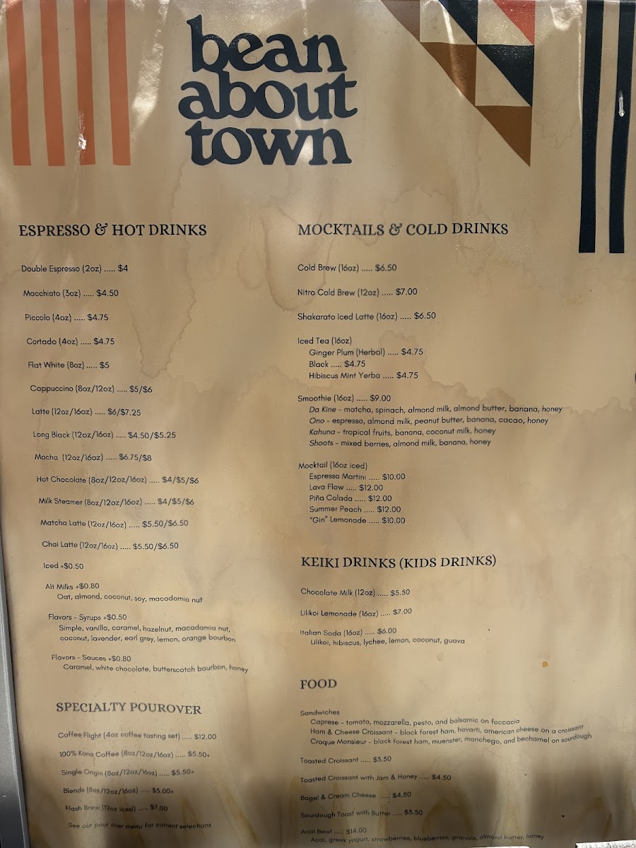 Menu Bean About Town-10