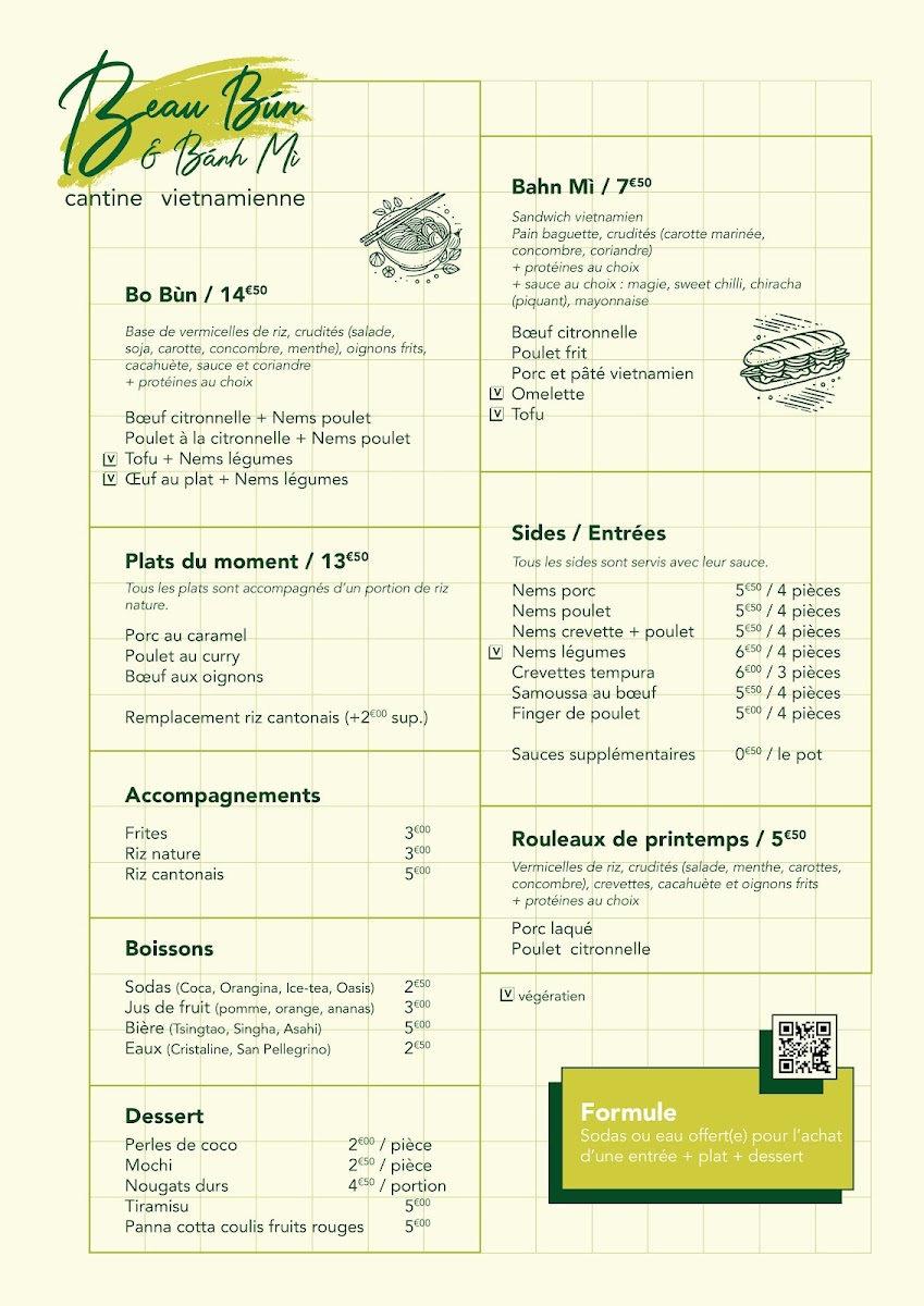 Menu Beau Bún & Bánh Mì - Restaurant Asiatique-1
