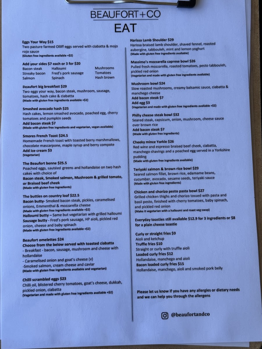 Menu Beaufort Co-3