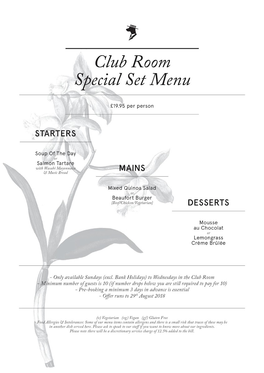 Menu Beaufort House Chelsea-10