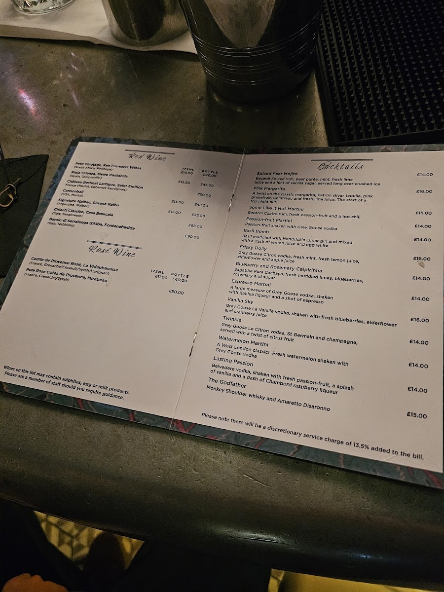 Menu Beaufort House Chelsea-6