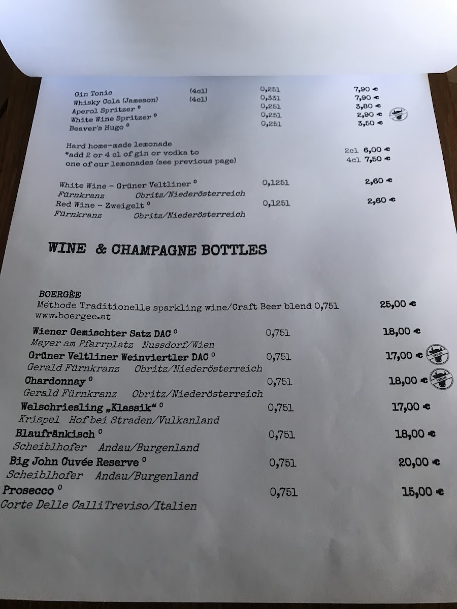 Menu Beavers Pub-10