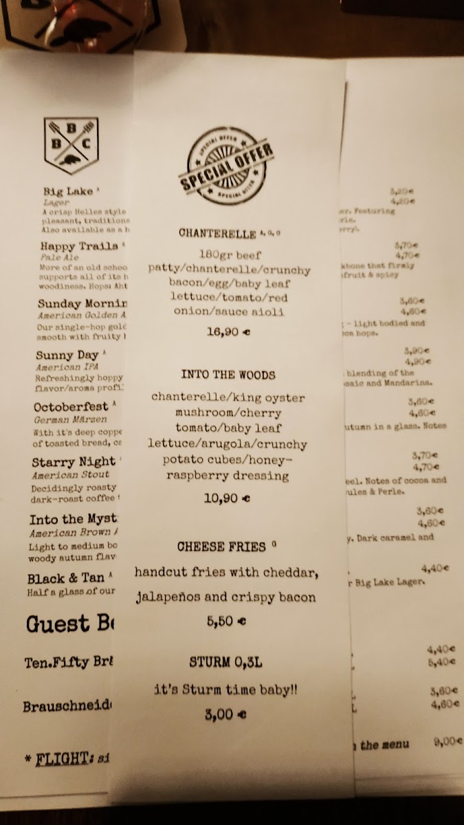 Menu Beavers Pub-5