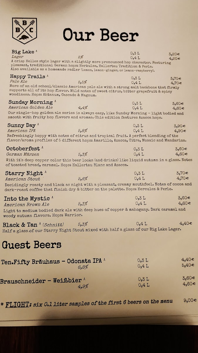 Menu Beavers Pub-8