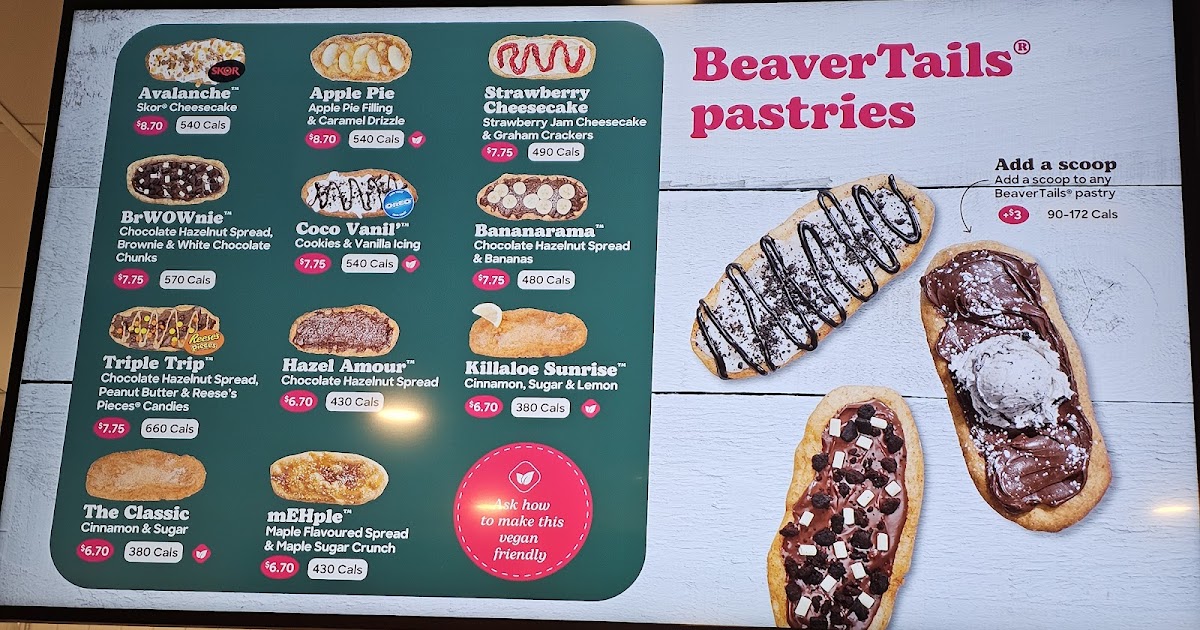 Menu Beavertails - Queues De Castor (Waterloo Boardwalk)-1
