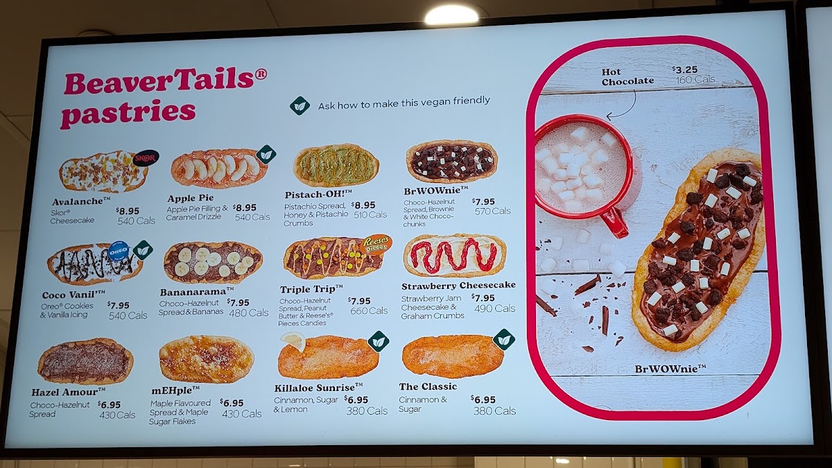 Menu Beavertails - Queues De Castor (Waterloo Boardwalk)-2