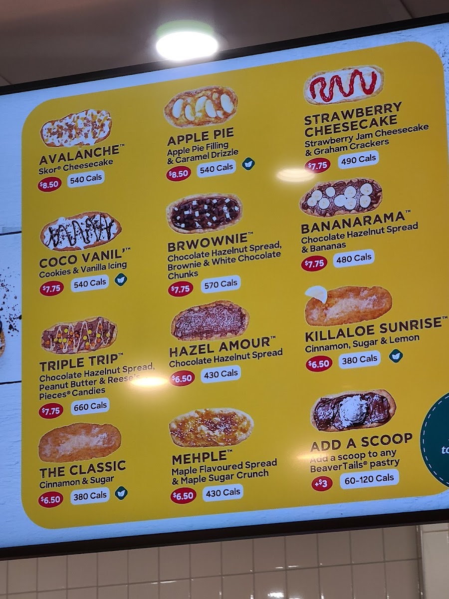 Menu Beavertails - Queues De Castor (Waterloo Boardwalk)-3