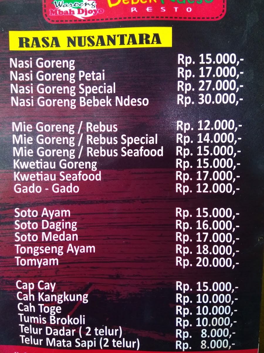 Menu Bebek Ndeso Dan Djoyo Homestay-9