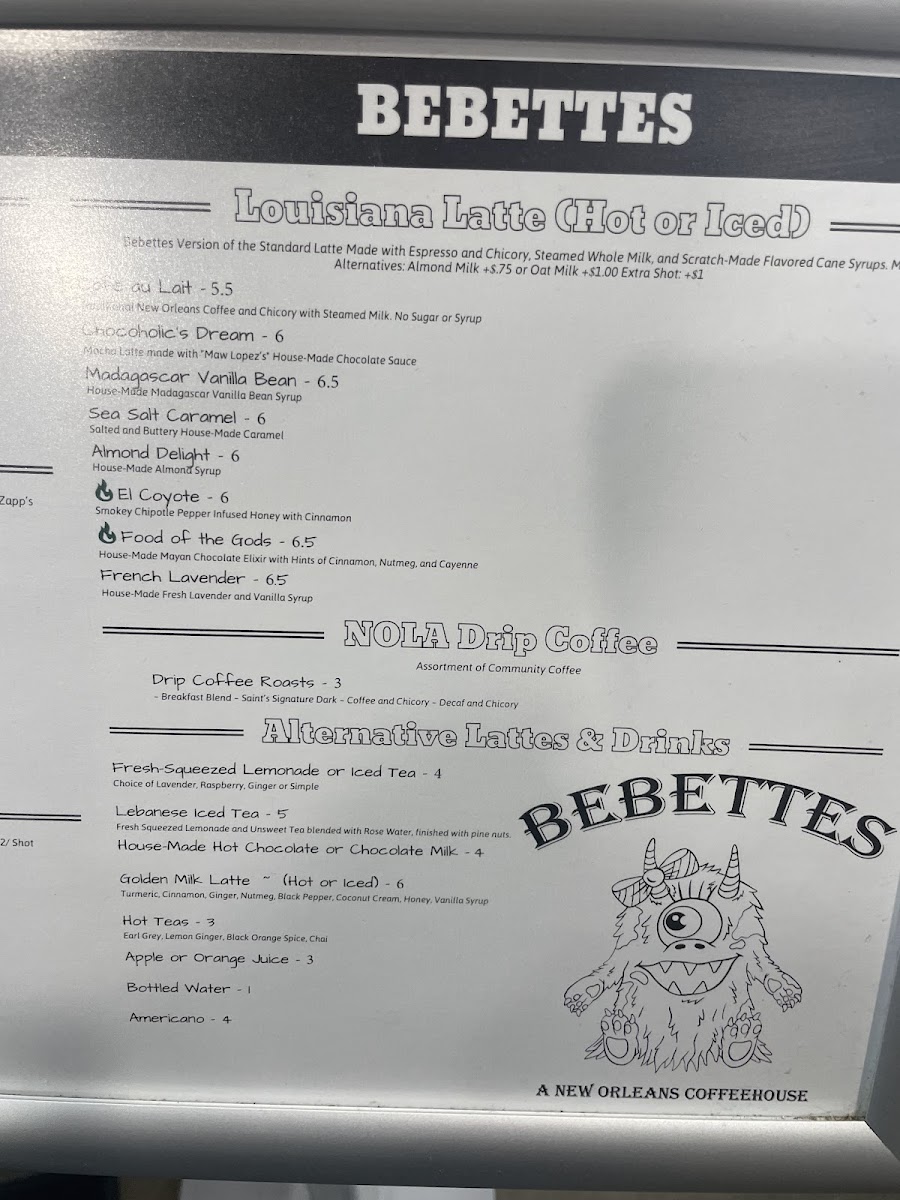 Menu Bebettes: A New Orleans Coffeehouse-10