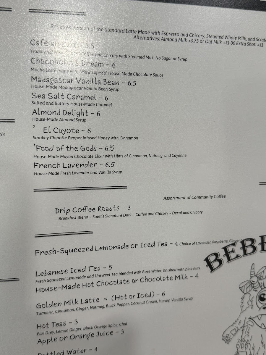 Menu Bebettes: A New Orleans Coffeehouse-6