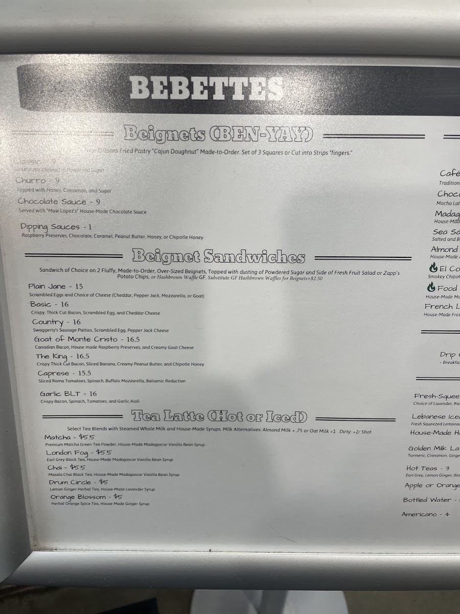 Menu Bebettes: A New Orleans Coffeehouse-8