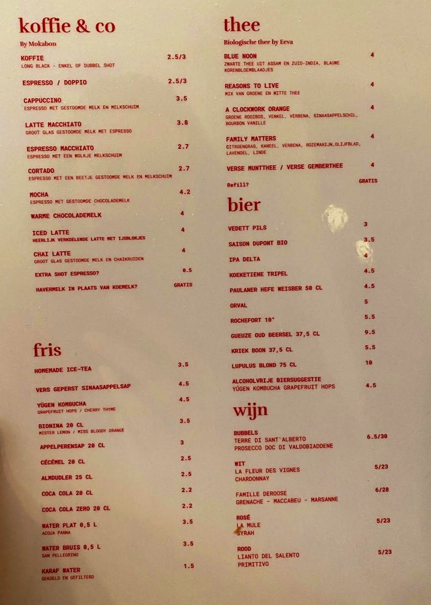 Menu Bed & Breakfast Koeketiene Brunch Lunch Coffee-3