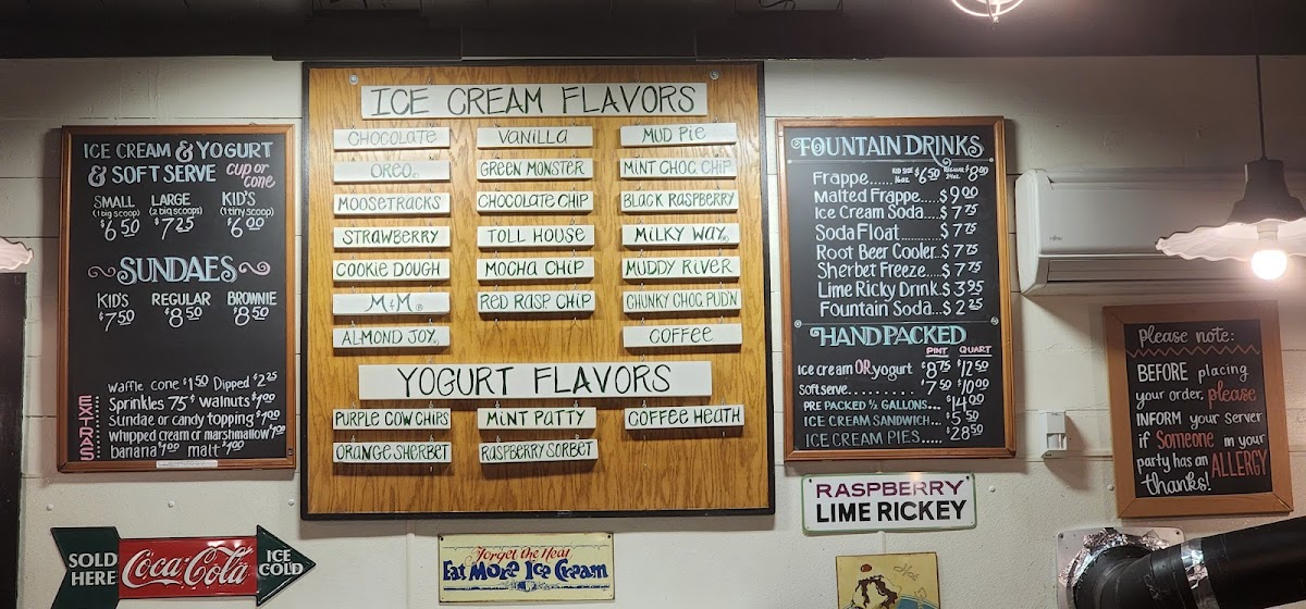 Menu Bedford Farms Ice Cream-1
