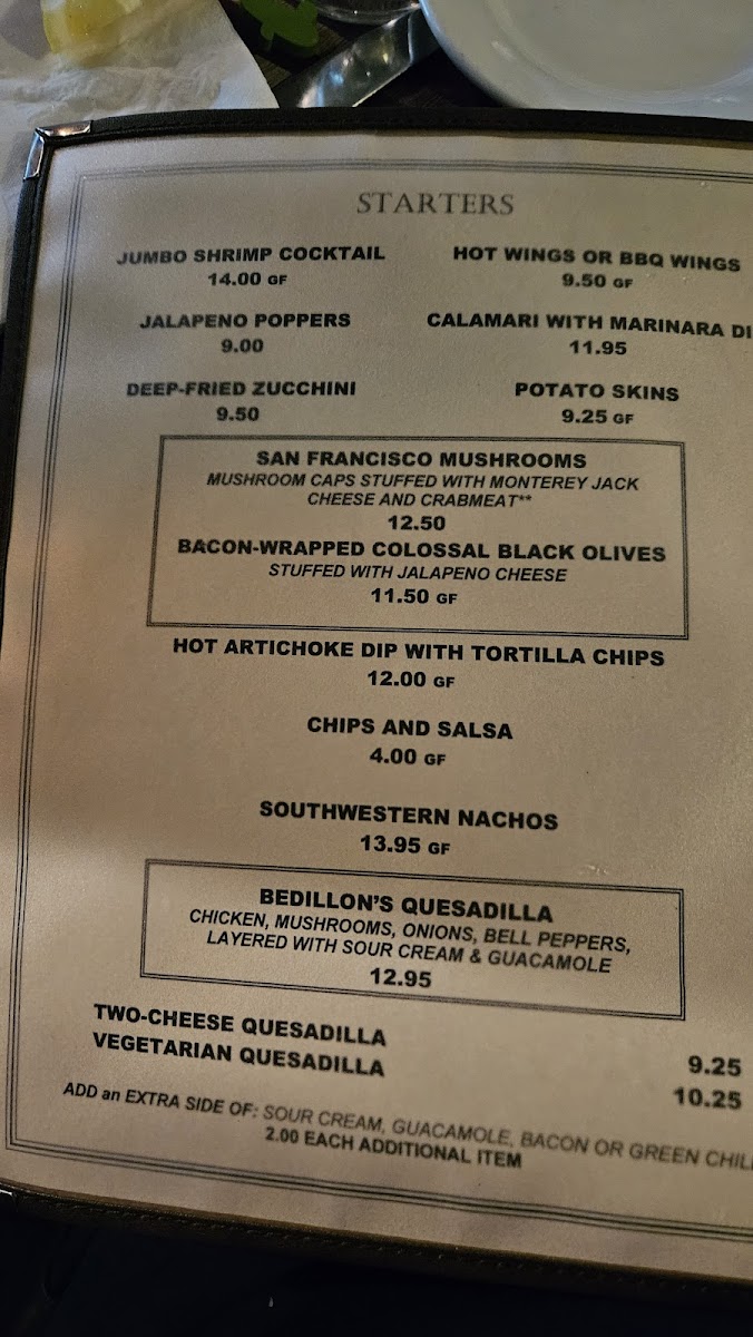 Menu Bedillon`s Restaurant-10