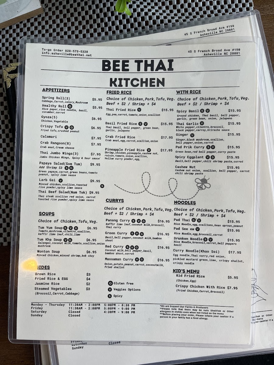 Menu Bee Thai Kitchen-1