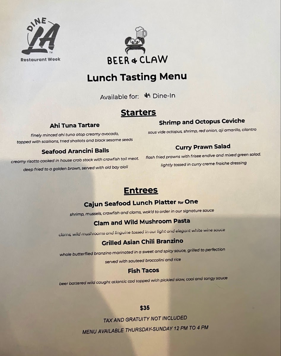 Menu Beer & Claw-1