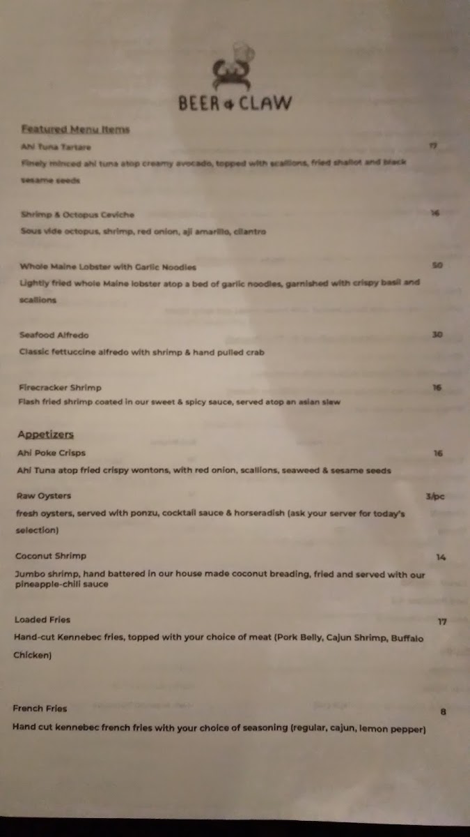 Menu Beer & Claw-3
