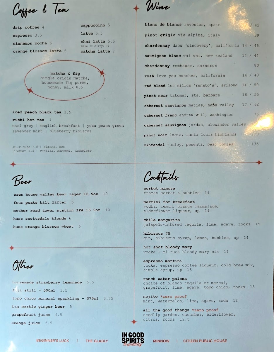 Menu Beginner's Luck-1