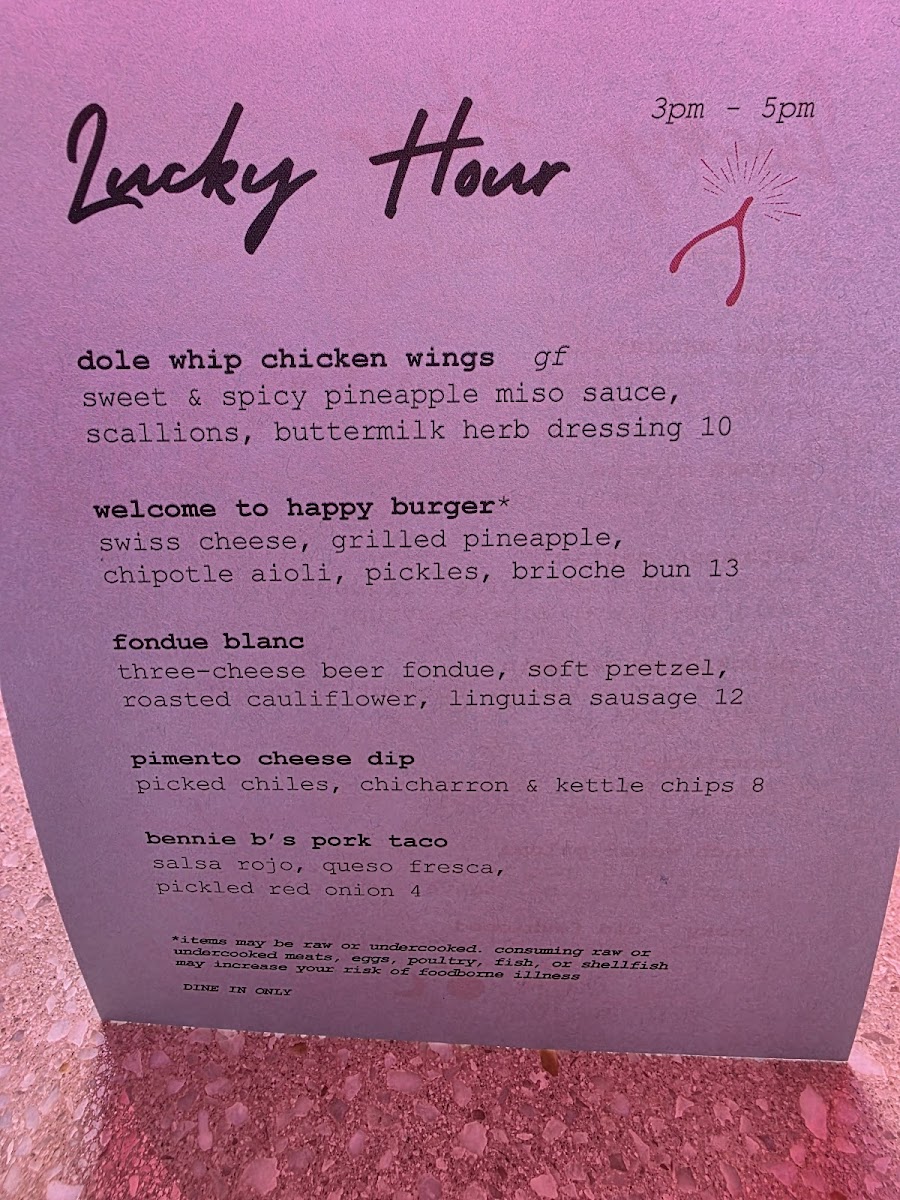 Menu Beginner's Luck-5