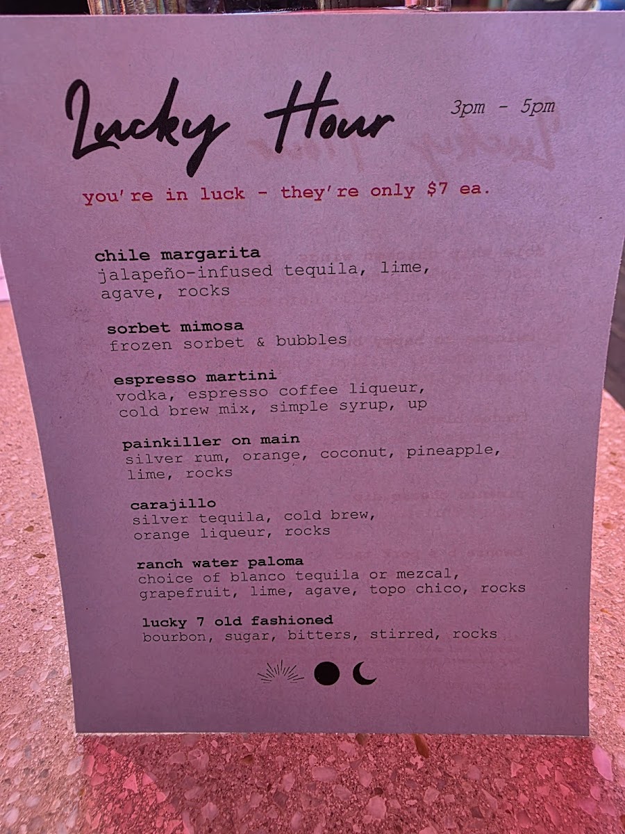 Menu Beginner's Luck-7