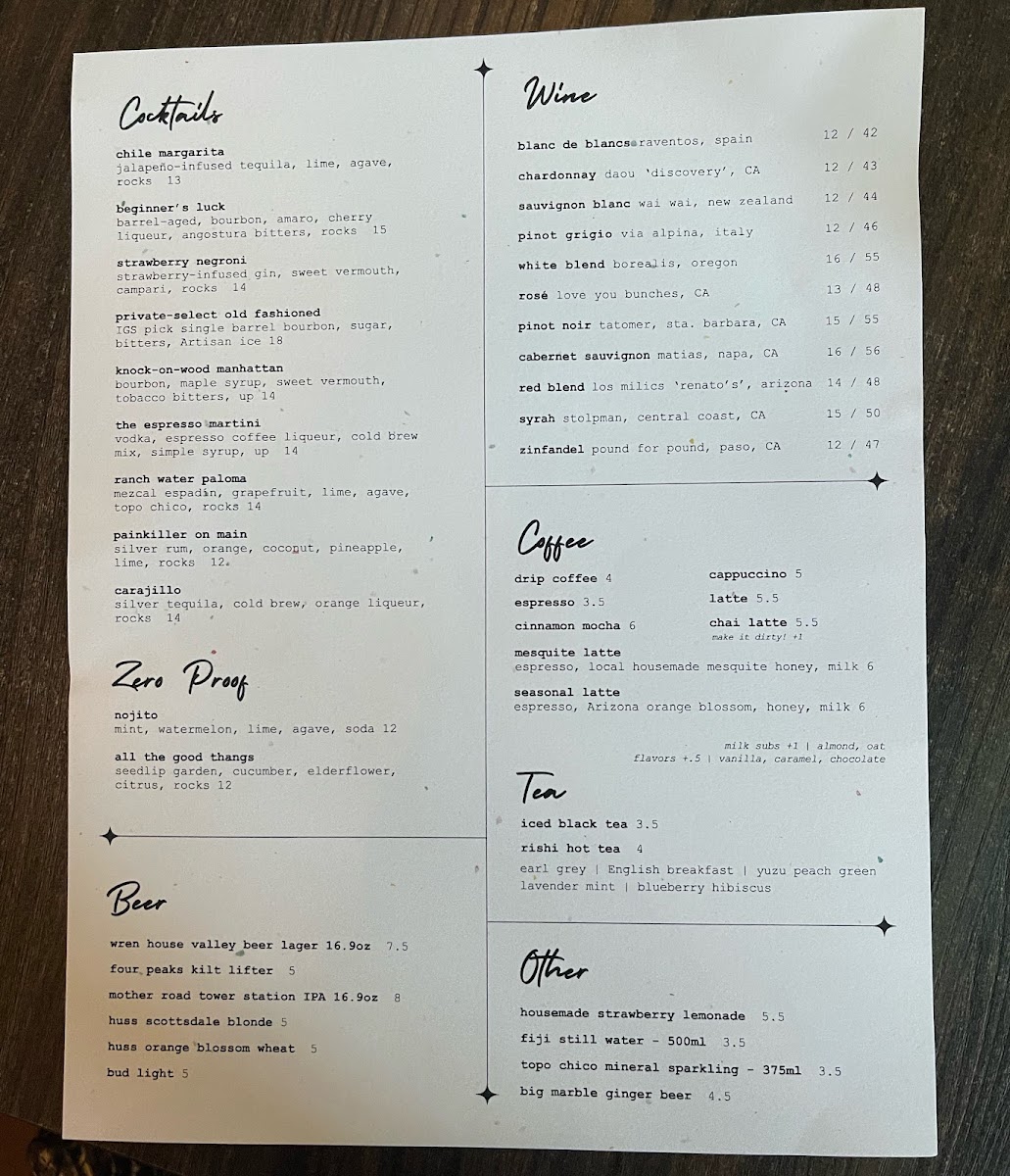 Menu Beginner's Luck-9