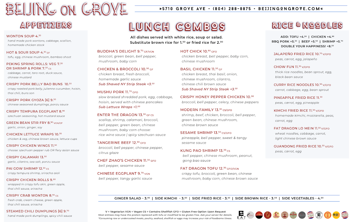Menu Beijing On Grove-5