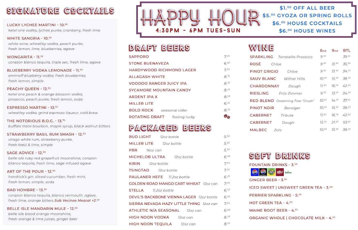 Menu Beijing On Grove-8