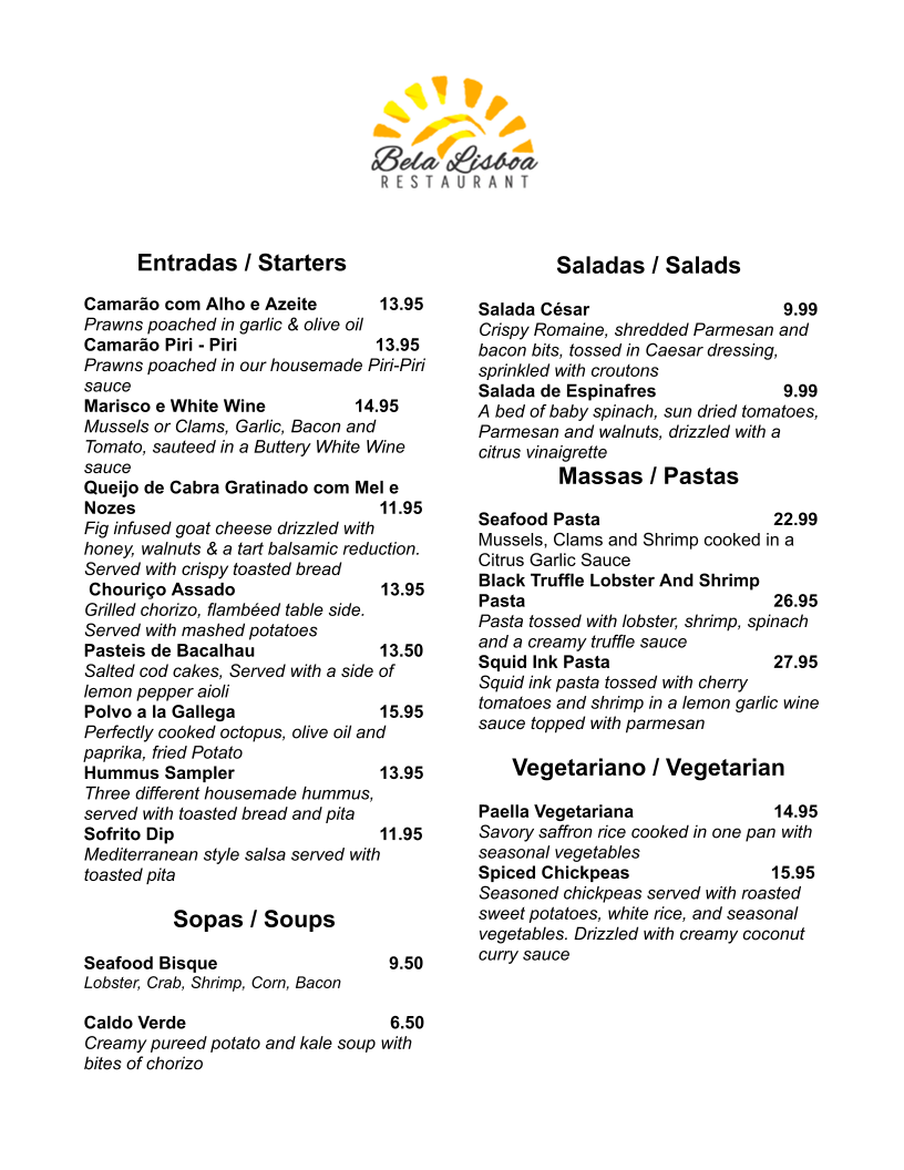 Menu Bela Lisboa Restaurant-3