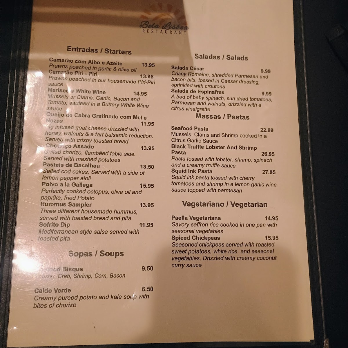 Menu Bela Lisboa Restaurant-5