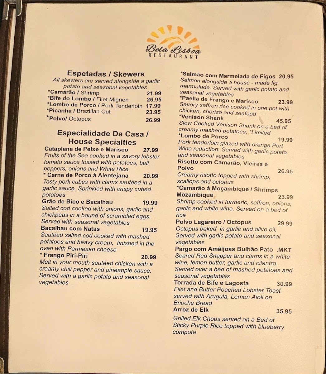 Menu Bela Lisboa Restaurant-6